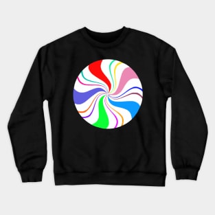 Round Rainbow Peppermint Candy Crewneck Sweatshirt